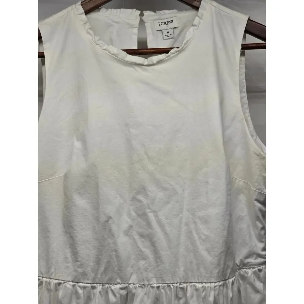 J.Crew White Tiered Midi Dress Size 8 - Picture 4 of 11